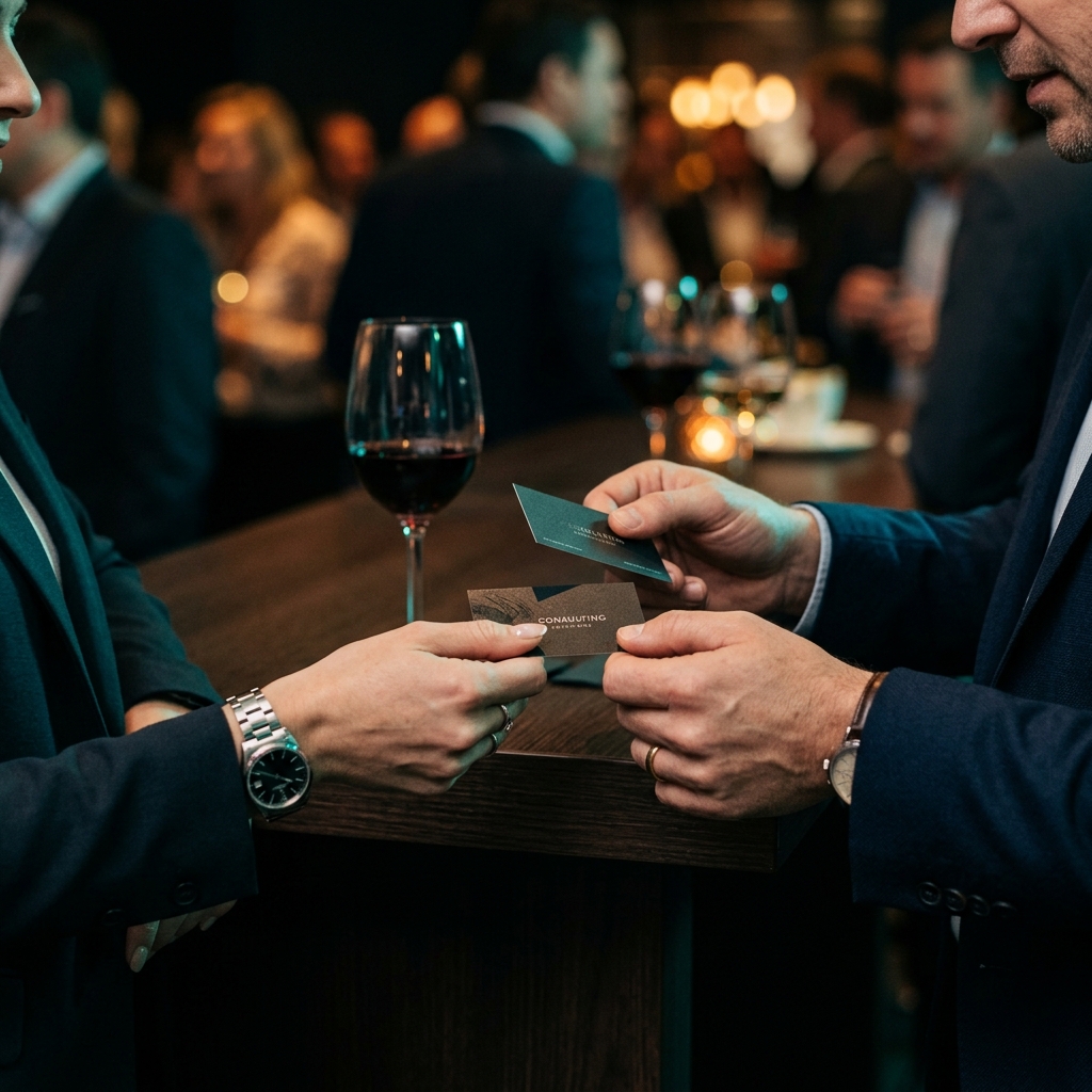 Détail d'un échange lors d'un événement corporate