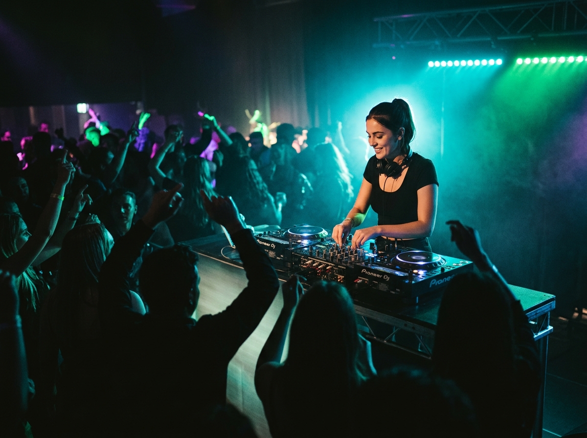 DJ en contre-jour lors d'une soirée corporate